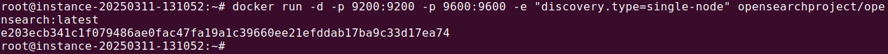 Docker Opensearch tutorial terminal screenshot